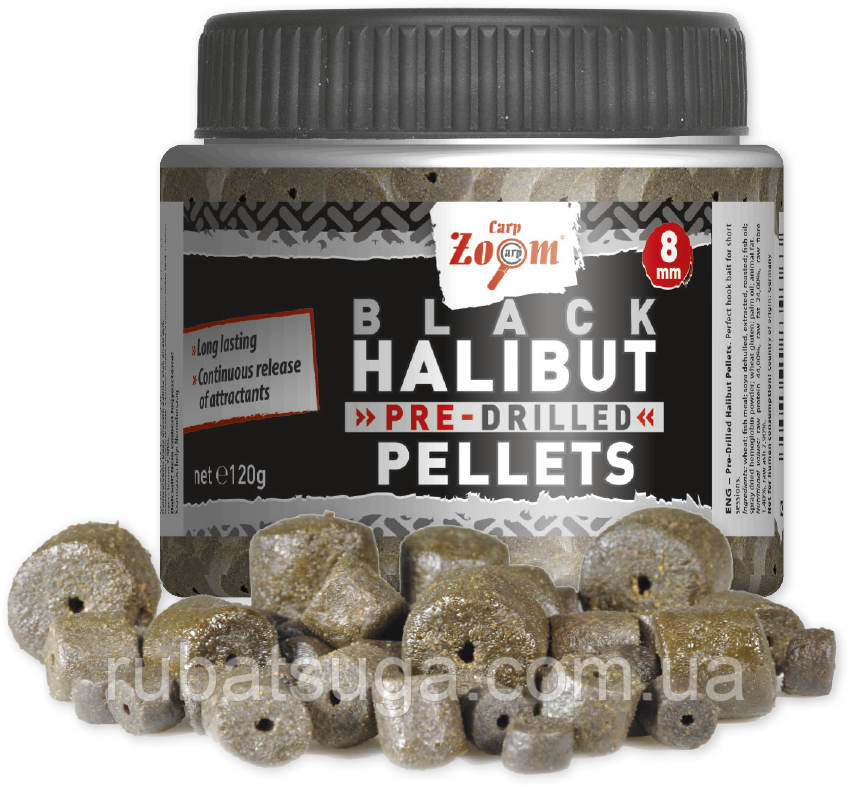 Пелети Сагр Zoom Pre-Drilled Black Halibut Pellets