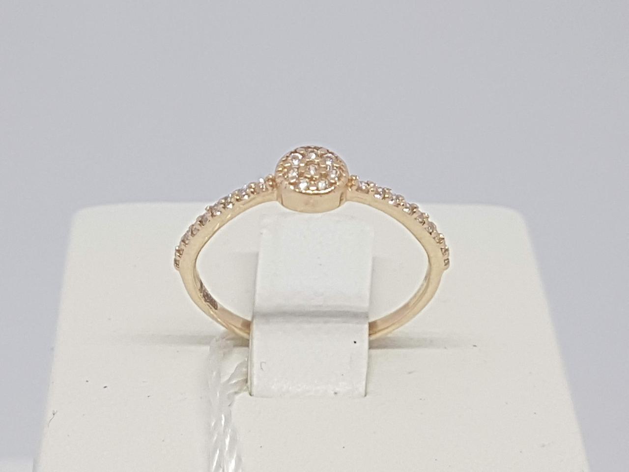 Золоте кільце з фіанітами. 11110467 16,5