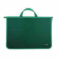 Портфель пластиковый А4 Economix на молнии, 2 отделения, зеленый