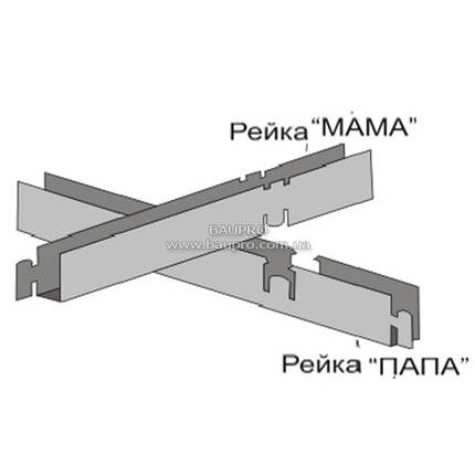 Профіль KRAFT Гріліато "М" 40*600 мм (осередок 50*50) Ral 9006, фото 2