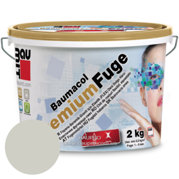 Еластична суміш BAUMIT Premium Fuge для заповнення швів (сіра), 2 кг