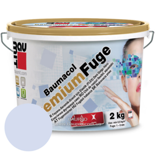 Еластична суміш BAUMIT Premium Fuge для заповнення швів (світло-блакитна), 2 кг