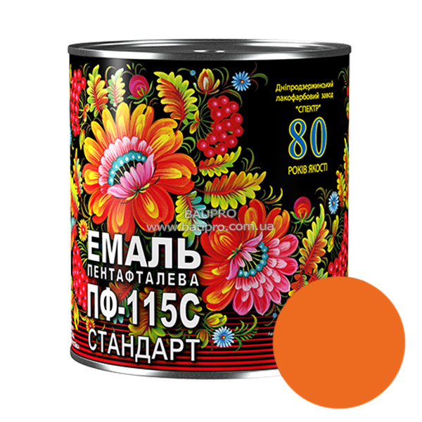 Емаль СПЕКТР ПФ-115С стандарт, алкідна (помаранчева), 2,8 кг