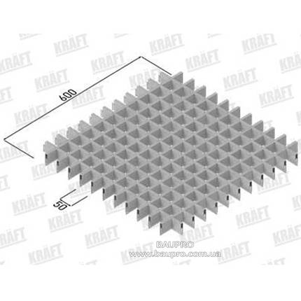 Профіль KRAFT Грільято GLK-15 "П" 40*600 мм (осередок 50*50) Ral 9006, фото 2