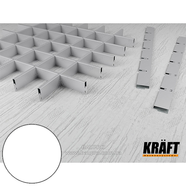 Профіль KRAFT Грильято "П" 40*600 мм (кочечка 75*75) Ral 9003