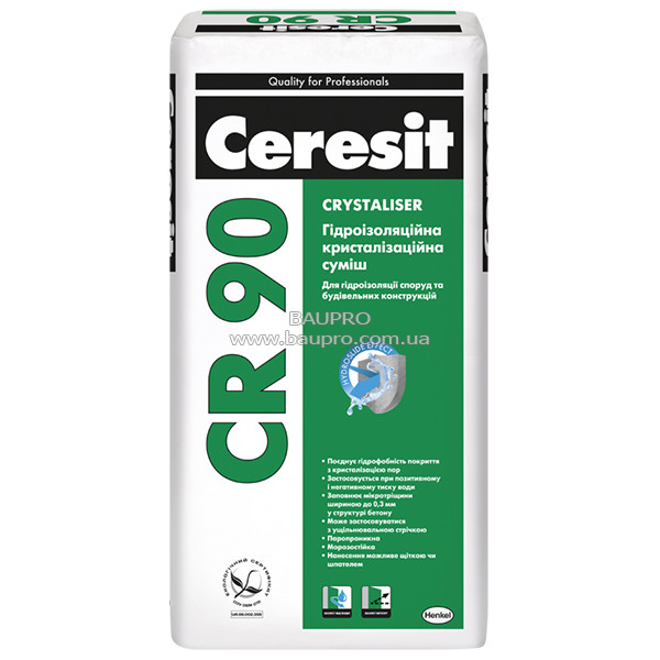 Суміш CERESIT CR 90 кристалізаційна гідроізоляційна, 25 кг
