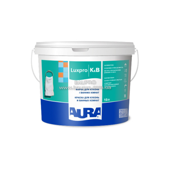 Фарба AURA Luxpro K&B акрилатна дисперсійна для кухонь і ванних кімнат, 2,5 л