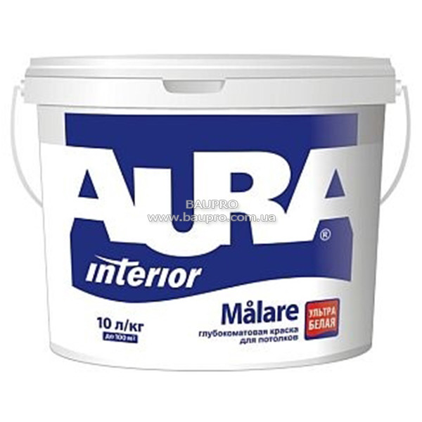 Фарба AURA Malare дисперсійна для стель і стін, 10 л