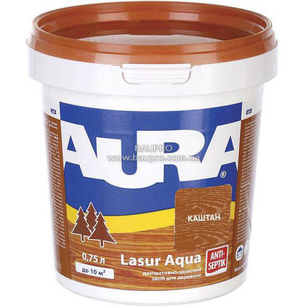 Засіб AURA Lasur Aqua (каштан), 0,75 л, фото 2