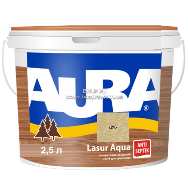 Засіб AURA Lasur Aqua (дуб), 2,5 л