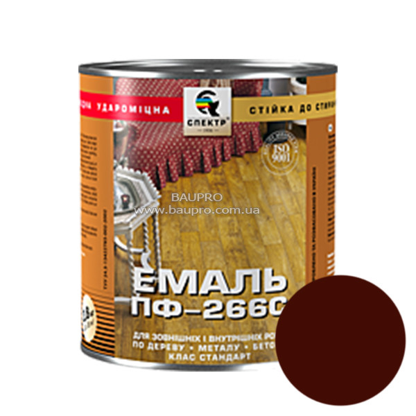 Емаль СПЕКТР ПФ-266С стандарт, алкідна для підлоги (червоно-коричнева), 2,8 кг