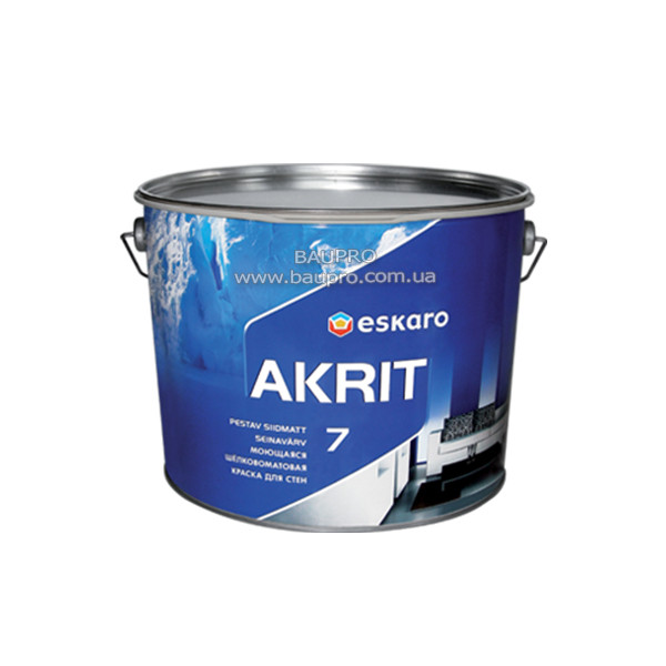 Фарба ESKARO Akrit 7 миюча для стін (шовково-матова), 2,85 л