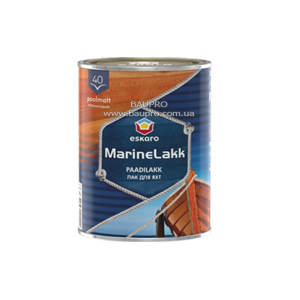 Лак ESKARO Marine lakk 40 алкідно-уретановий для яхт (напівматовий), 0,95 л