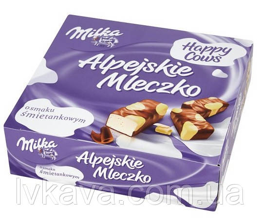 Цукерки пташине молоко з вершковим смаком Milka Alpejskie Mleczko, 330 гр, фото 2