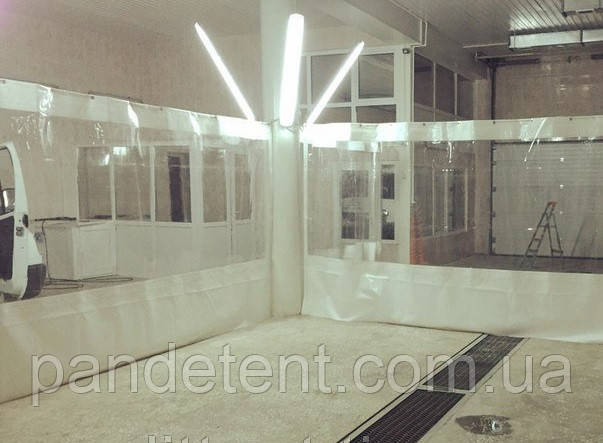 Штора для автомійки, пвх штора, перегородка в бокс, тентова пвх штора