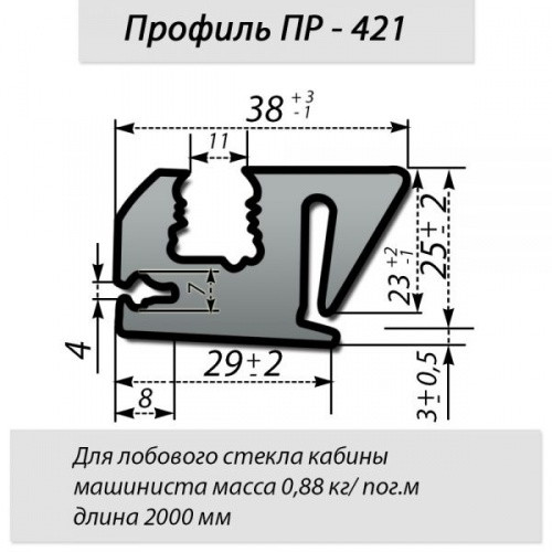Уплотнитель пр-421, уплотнитель  вагона, уплотнитель поезда, уплотнитель стекла, фото 1
