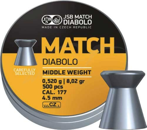 Кулі для пневматики JSB Match MW 4,5 мм 0,52 г 500 шт / уп