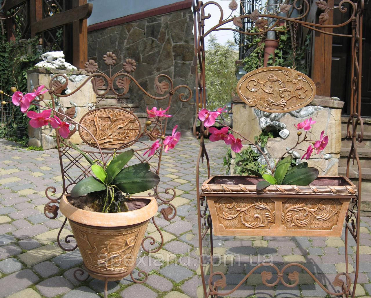 Комплект декоративних вазонів для квітів 3 шт (1 +2), фото 1