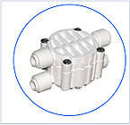 Чотиристулковий клапан для систем зворотного осмосу, під'єднання 4 x 1/4", тип JG.