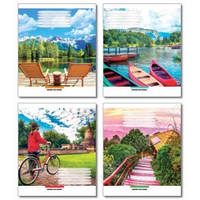 Зошит 36 аркушів у клітинку "Пейсаж" 20/240