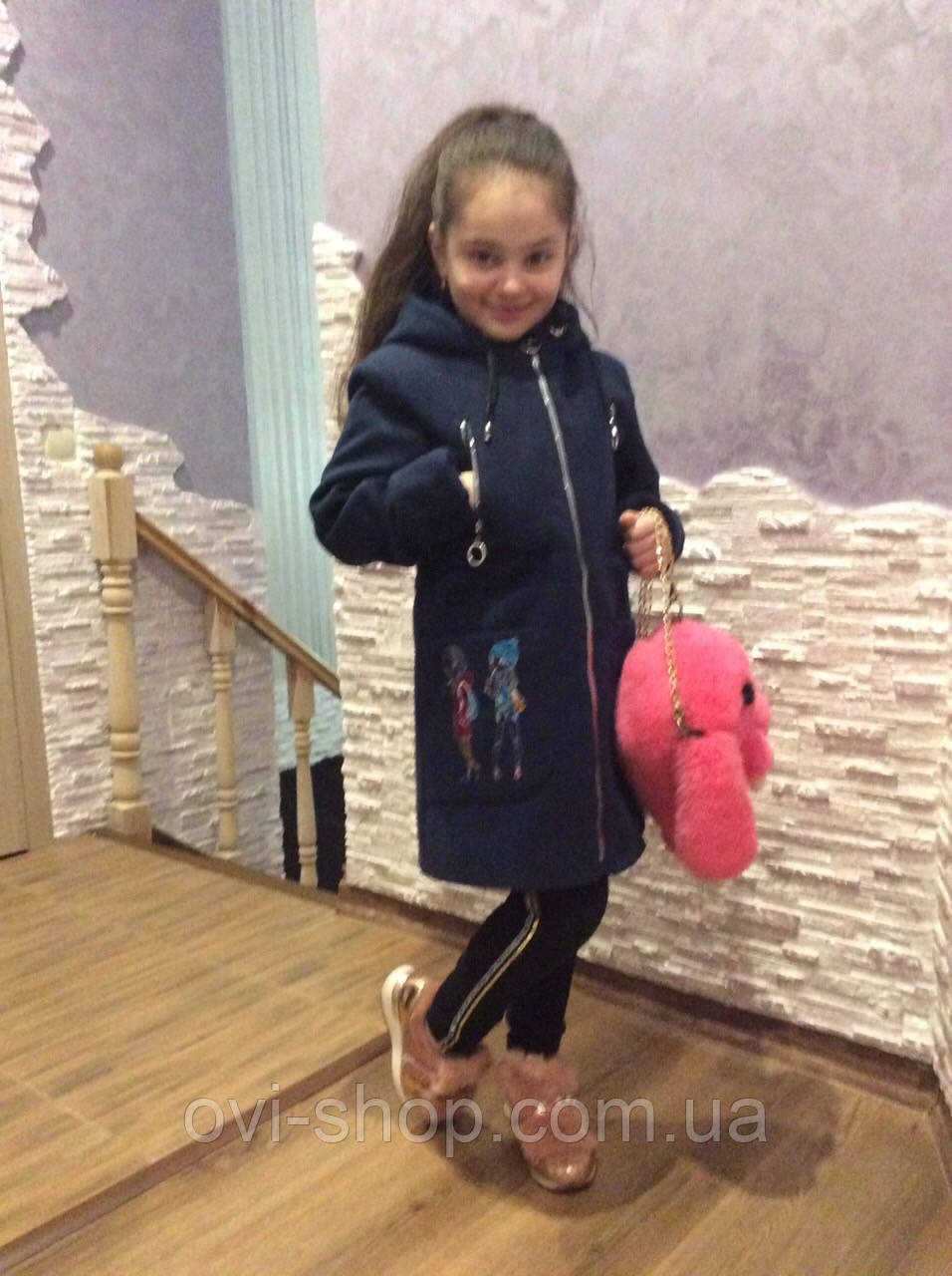 Дитяче пальто кашемір із капюшоном