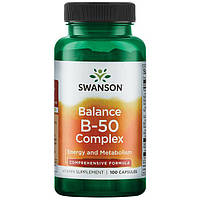 Комплекс витаминов В-50, Balance B-50 Complex, Swanson, 100 капсул