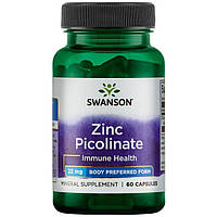 Піколінат цинку, Zinc Picolinate, Swanson, 22 мг, 60 капсул