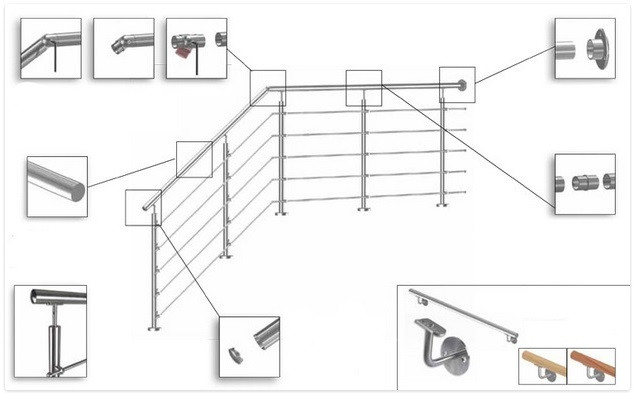 Сборные перила нержавейка