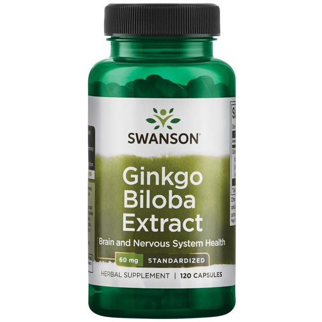 Гінкго Білоба екстрат, Ginkgo Biloba Extract, Swanson, 60 мг, 120 капсул