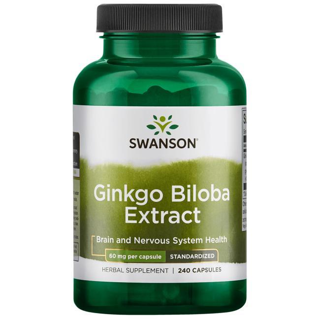 Екстракт гінкго білоба Ginkgo Biloba Extract, Swanson, 60 мг, 240 капсул