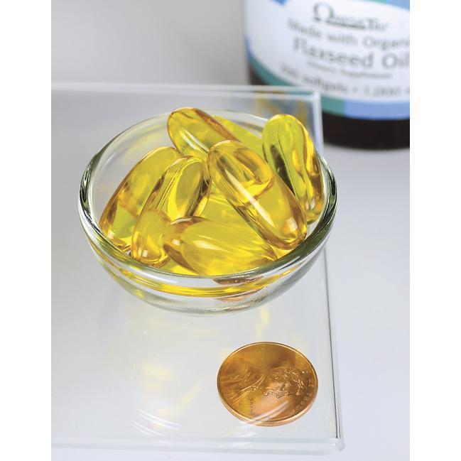 Льняное масло в капсулах, Омега 3-6, Flaxseed Oil, Swanson, 1000 мг, 200 капсул - фото 5 - id-p323173016