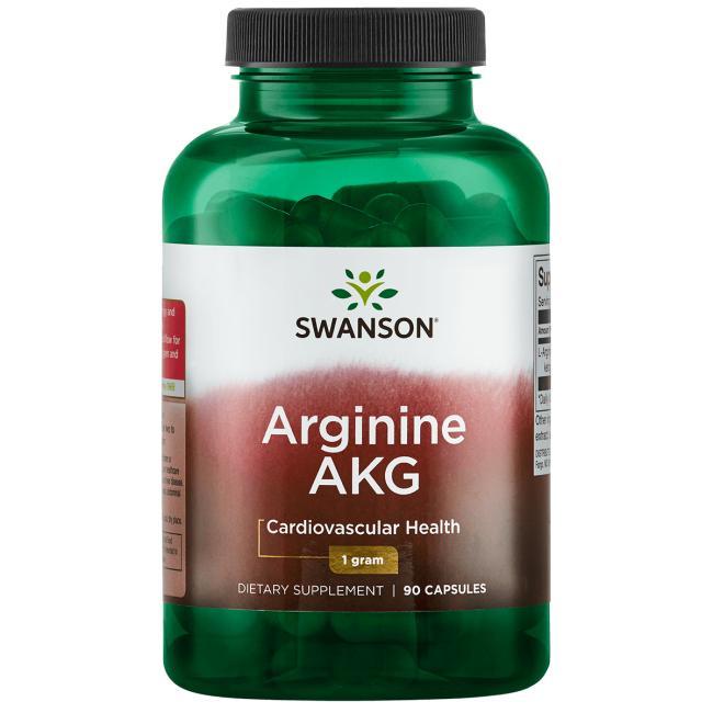 Аргинин Альфа-кетоглутарат, Arginine AKG, Swanson, 1000 мг, 90 капсул ...