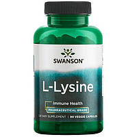 Лізин фармацевтичне якість, AjiPure L-Lysine, Swanson, 500 мг, 90 капсул