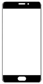 Корпусне скло на Meizu Pro 7 чорне