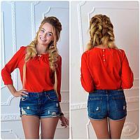 Блузка з брошкою бант (арт.779) червона, фото 1