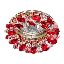 Світильник точковий Feron CD4141 12V 50W G5.3 MR16  метал скло прозорий червоний -золото кр