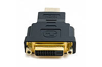 Переходник гн.dvi(24+1) -шт.hdmi, gold,. пластик