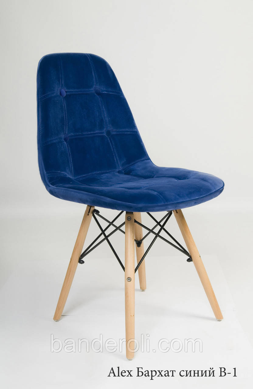 Стілець Alex Оксамит, Синій, фото 1