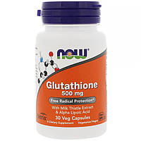 Глутатіон, Now Foods, Glutathione, 500 мг, 30 капсул