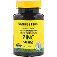 Цинк, nature's Plus, Zinc, 50 мг, 90 таблеток