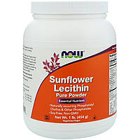 Подсолнечный лецитин, чистый порошок, 454 г Now Foods