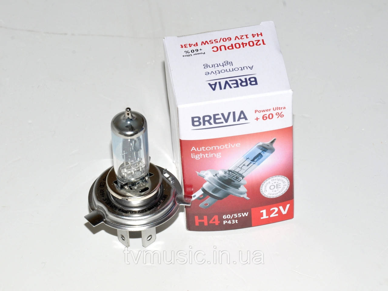 Лампа галогенна Brevia H4 Power Ultra +60% (12040PUC)