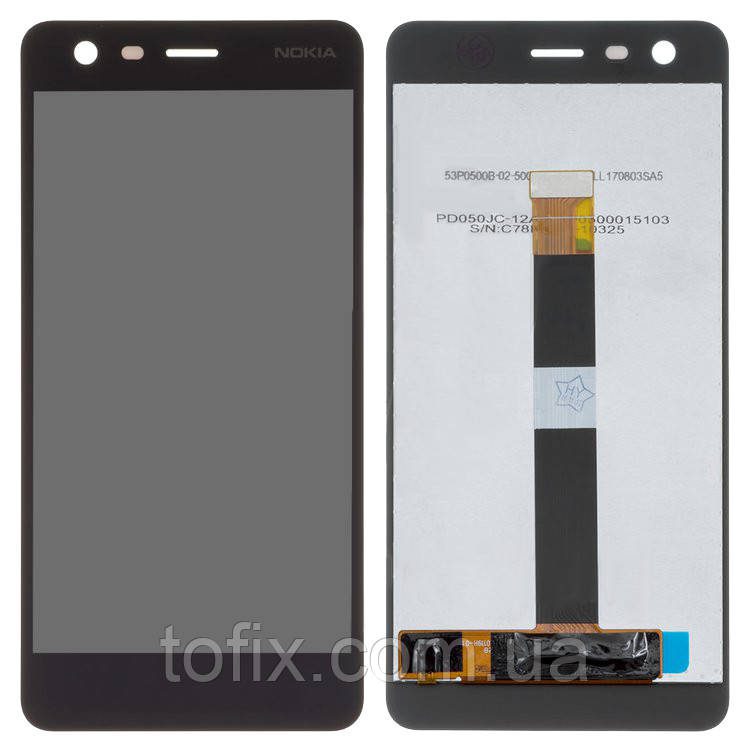 Дисплей для Nokia 2 Dual Sim (TA-1029, A-1007), модуль в зборі (екран і сенсор), чорний, оригінал