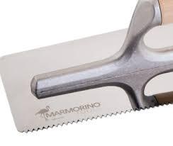 Гладилка нержавіюча із зубцями (240х100 мм). Marmorino Tools
