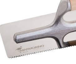 Гладилка нержавіюча із зубцями (240х100 мм). Marmorino Tools