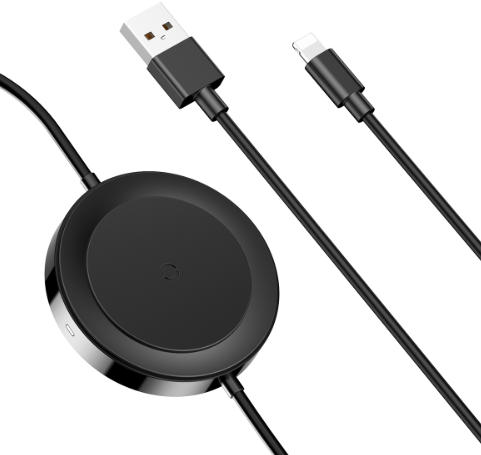 Бездротовий зарядний пристрій Baseus iP Cable Wireless Charger, Black (WXCA-01)