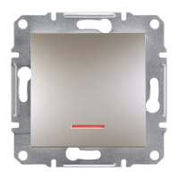 Вимикач 1-кл. з підсвічуванням Asfora Бронза