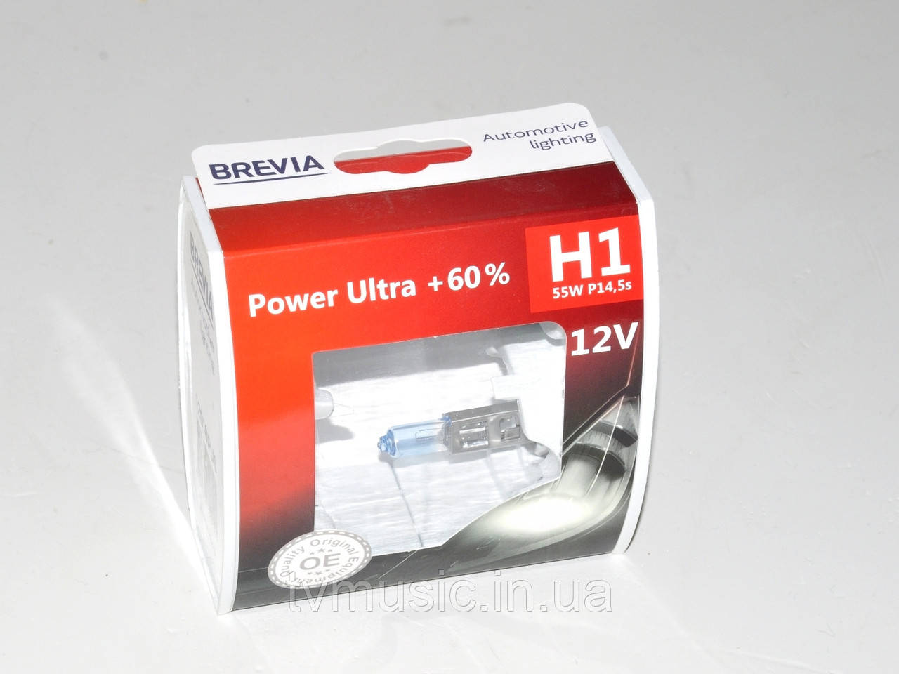 Комплект галогенних ламп Brevia H1 Power Ultra +60% (12010PUS)