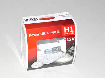 Комплект галогенних ламп Brevia H1 Power Ultra +60% (12010PUS)