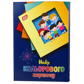 Набір кольорового картону А5, 7 кольорів 14 аркушів, Бумвест 3В04